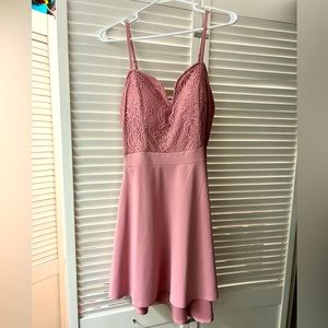 Baby pink dress with lace front
